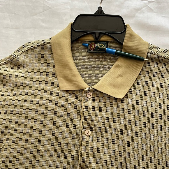 Vintage Bobby Jones 3 Button Tan Green Navy Golf Shirt Men’s Size XL - Picture 4 of 8
